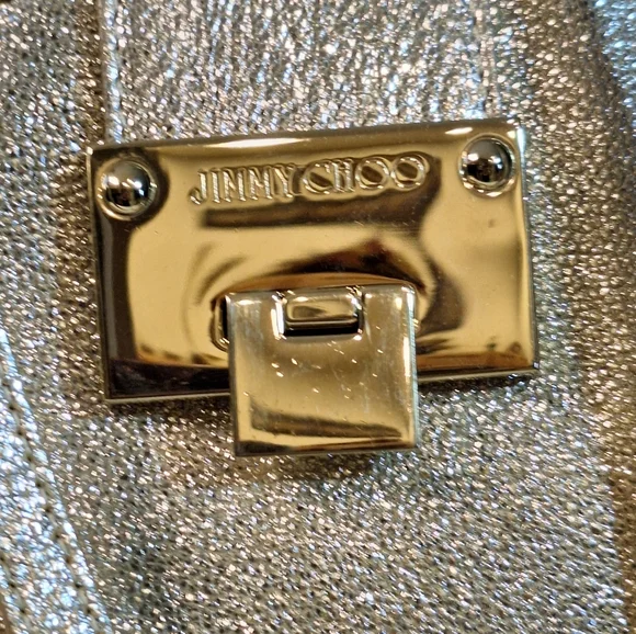 Jimmy Choo $1395 Rhea Bag Metallic Leather Tote Bag - Picture 3 of 16